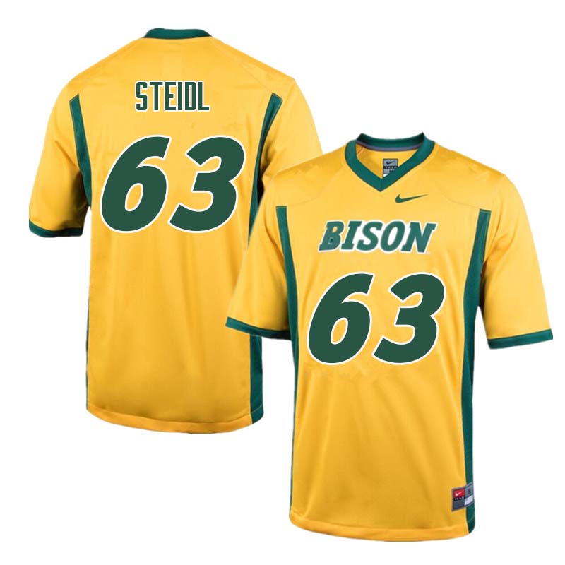 Men #63 Aaron Steidl North Dakota State Bison College Football Jerseys Sale-Yellow